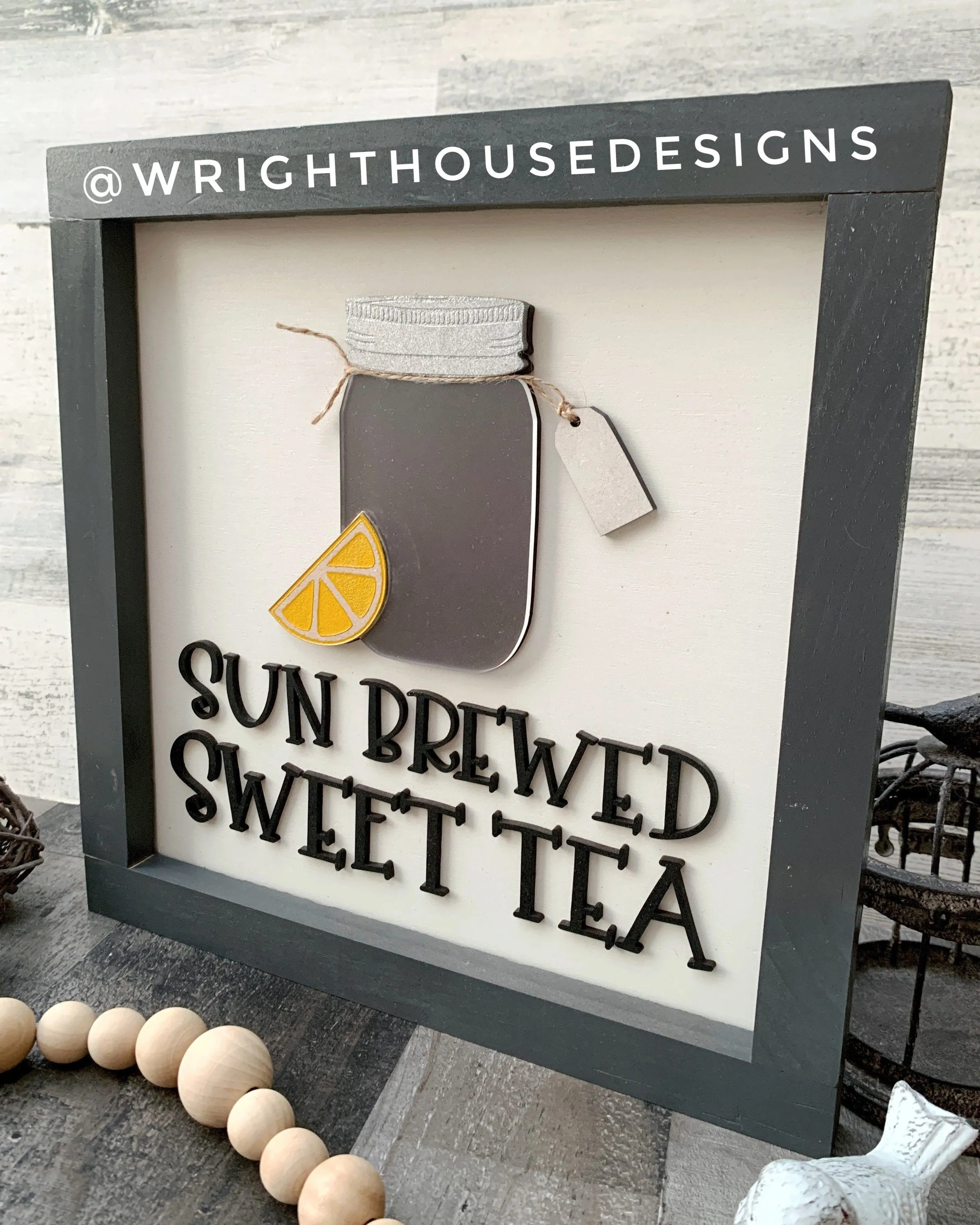 Mason Jar Sun Brewed Sweet Tea Shelf Sitter Round - Farmhouse Sign Making and DIY Kits - Cut File For Glowforge Lasers - Digital SVG File