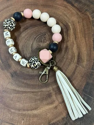 Memaw Silicone Bead Keychain Wristlet