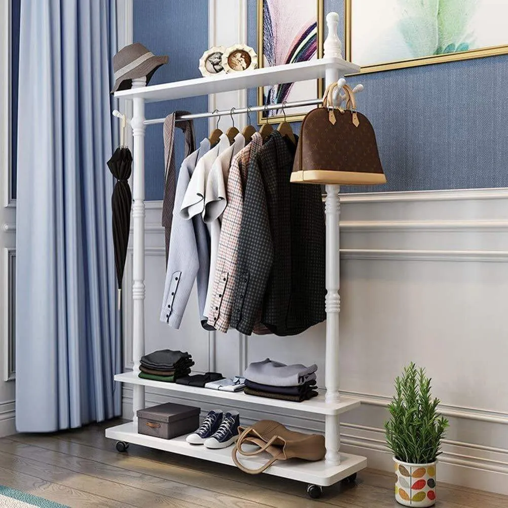 Metal Pulley Multifunctional Coat Rack - Hall Tree Hanger - Clothing Storage Rack - for Coats, Hats, Clothes, Scarves, Drying Racks (Size : 105cm)