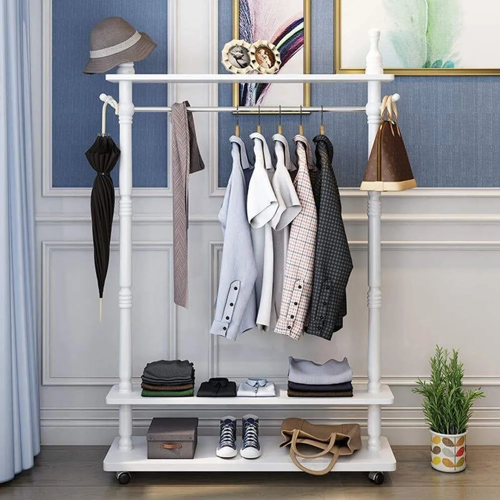 Metal Pulley Multifunctional Coat Rack - Hall Tree Hanger - Clothing Storage Rack - for Coats, Hats, Clothes, Scarves, Drying Racks (Size : 105cm)