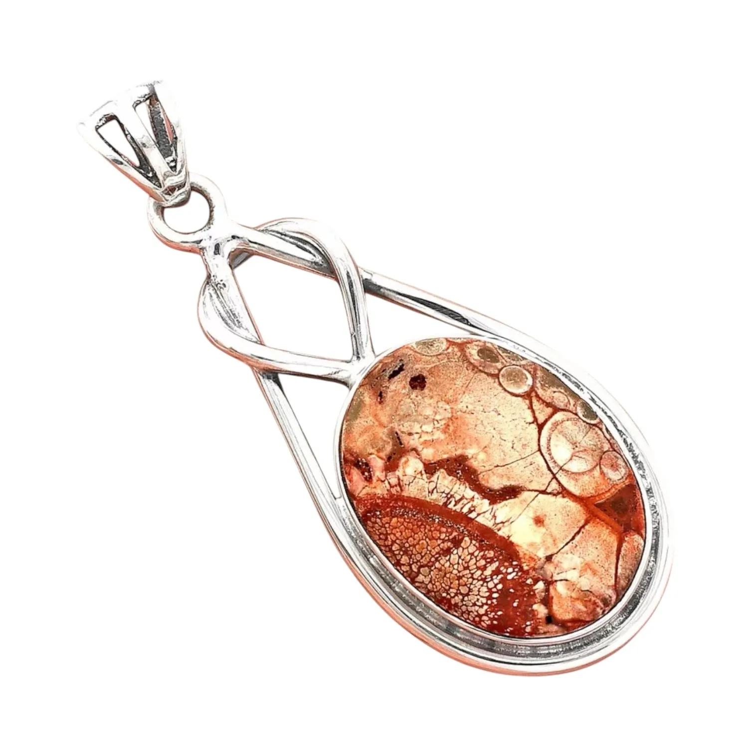 Mexican Birds Eye Jasper Solid 925 Sterling Silver Pendant