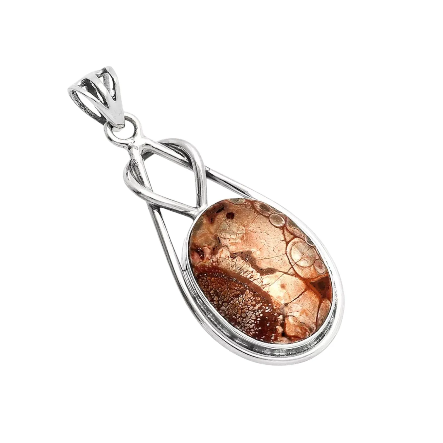Mexican Birds Eye Jasper Solid 925 Sterling Silver Pendant