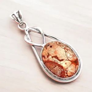 Mexican Birds Eye Jasper Solid 925 Sterling Silver Pendant
