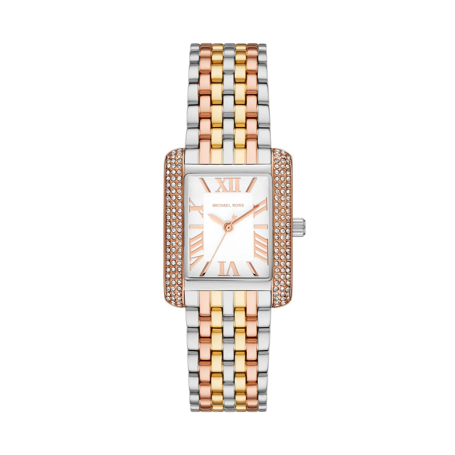 Michael Kors Emery Three-Hand Tri-Tone Stainless Steel Watch
