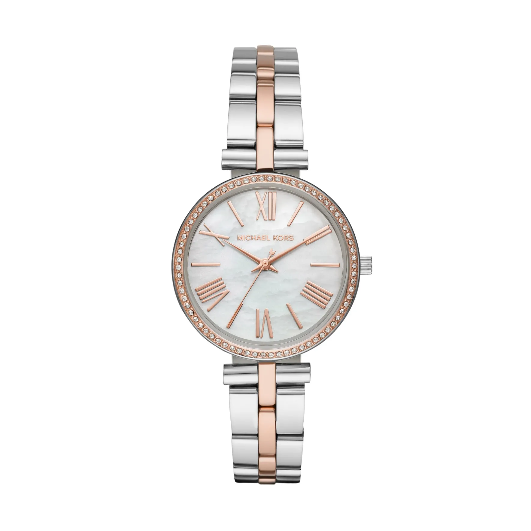 Michael Kors Mother of Pearl Analog Women's Watch Gold Plated Metal Bracelet - MK3969
