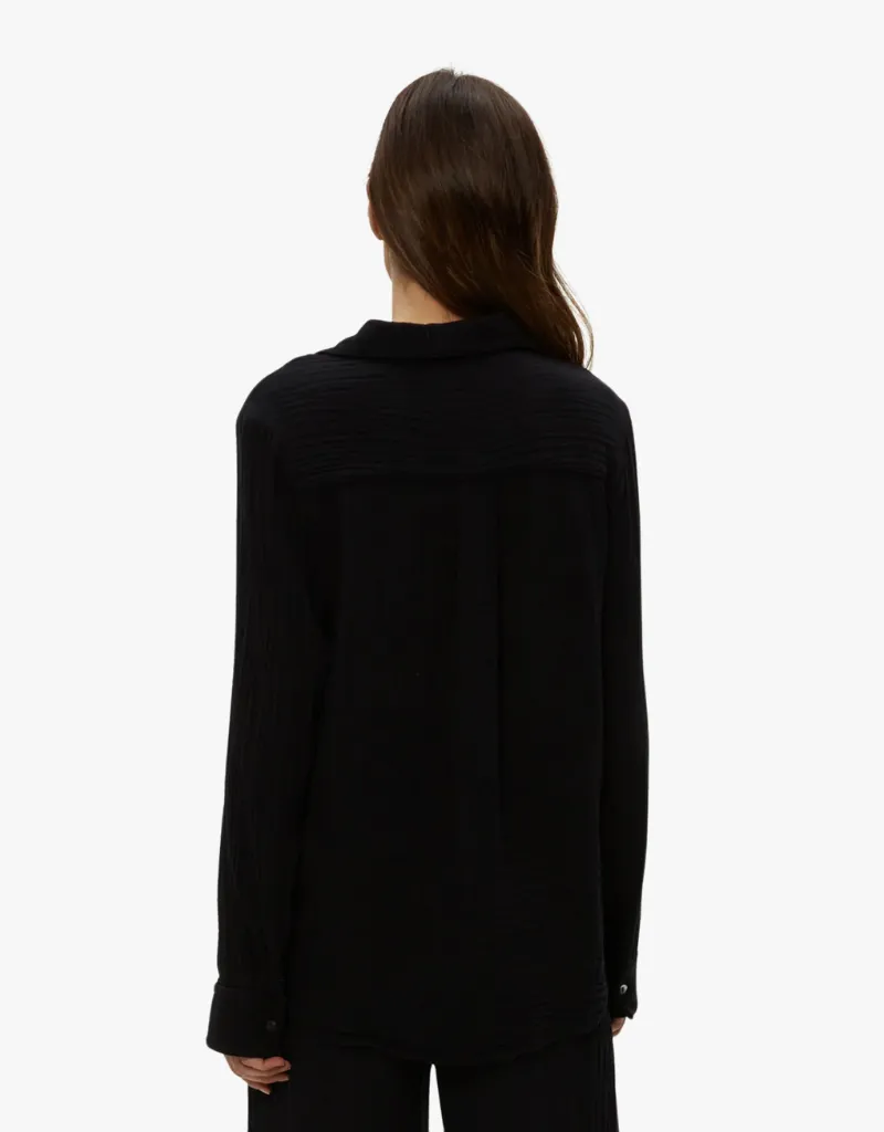 Michael Stars Imani Cropped Dolman Sleeve Top in Black