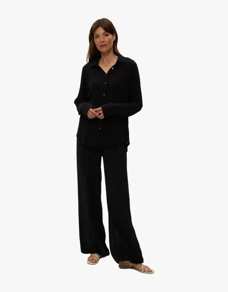 Michael Stars Imani Cropped Dolman Sleeve Top in Black