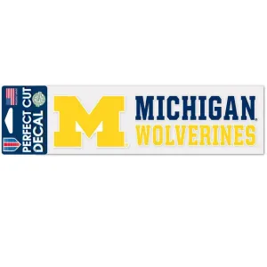 Michigan Wolverines Decal 3x10 Perfect Cut Wordmark Color