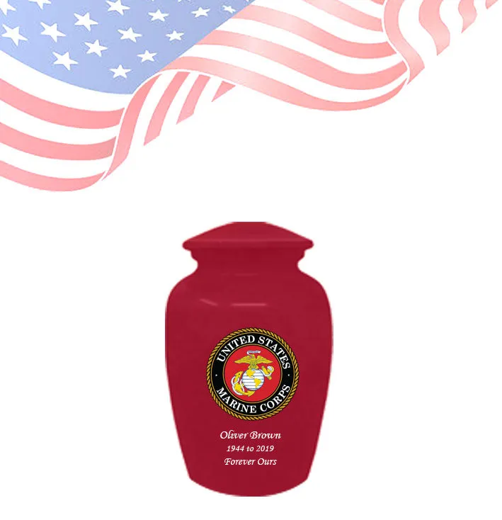 Military Series - United States Marine Corps Cremation Urn, Red - IUMI129