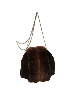 MINK & CHINCHILLA FUR MUFF PURSE, BAG