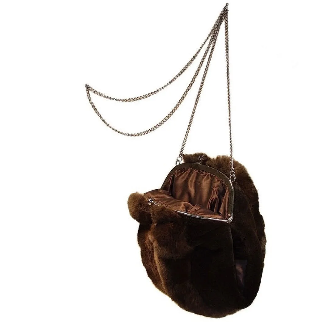 MINK & CHINCHILLA FUR MUFF PURSE, BAG