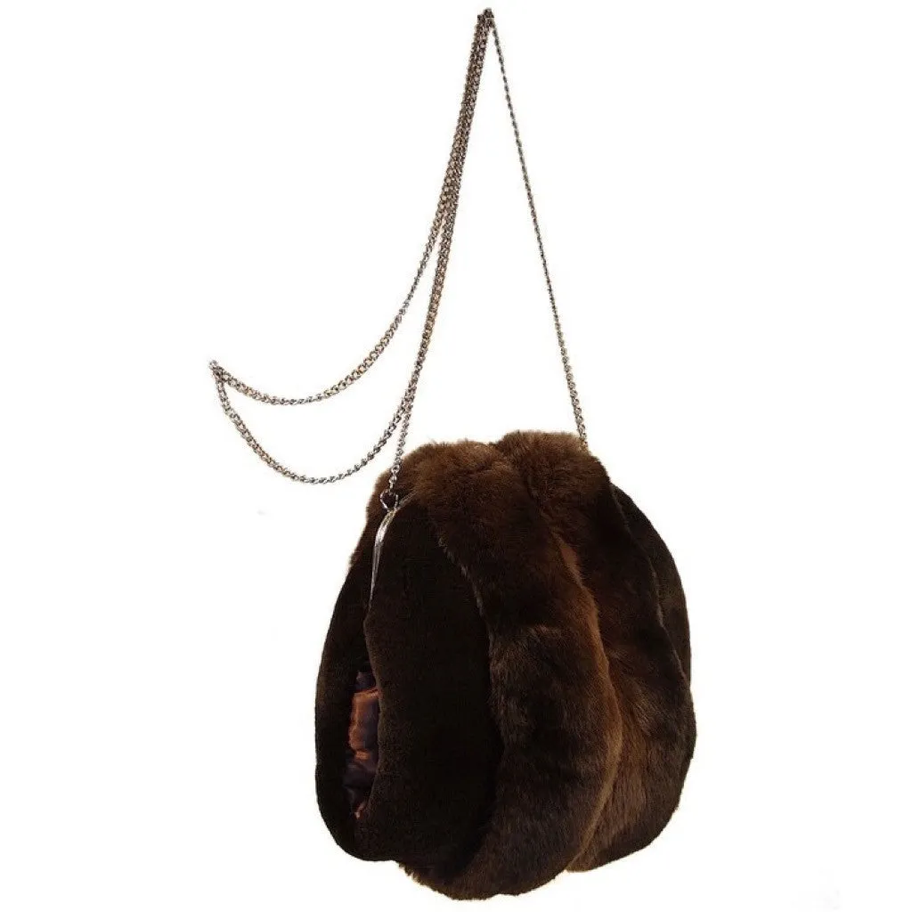 MINK & CHINCHILLA FUR MUFF PURSE, BAG