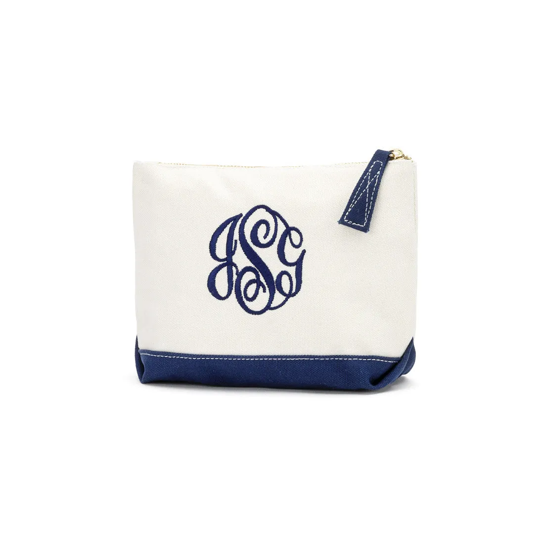 Monogrammed Canvas Cosmetic Bag