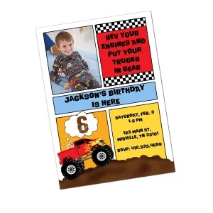 Monster Truck Digital Birthday Invitation