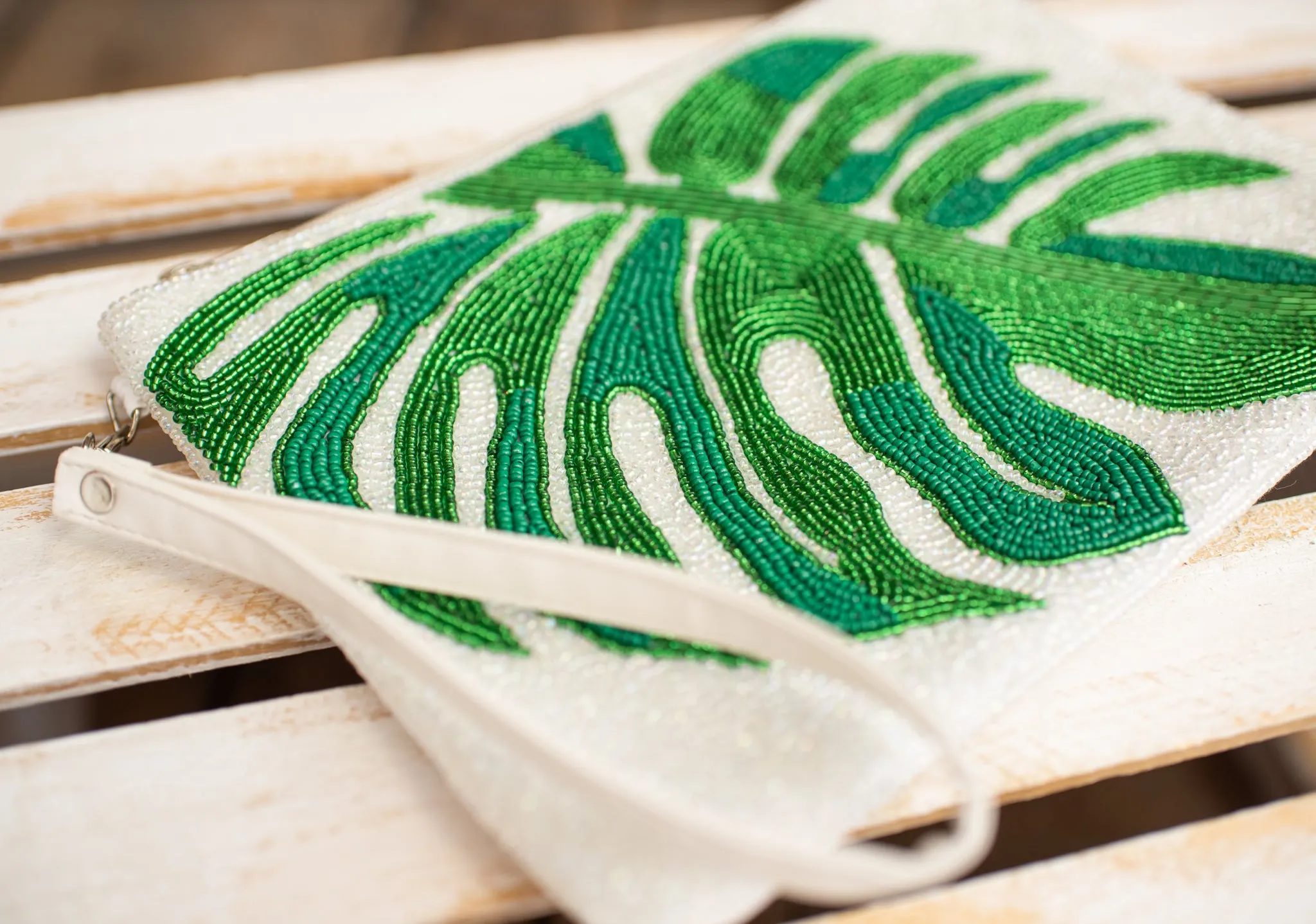 Monstera Seed Bead Wristlet