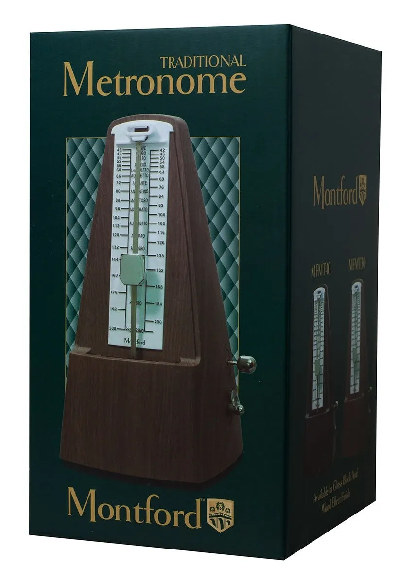 Montford (MFMT30) Pyramid Metronome With Bell - Wood Effect