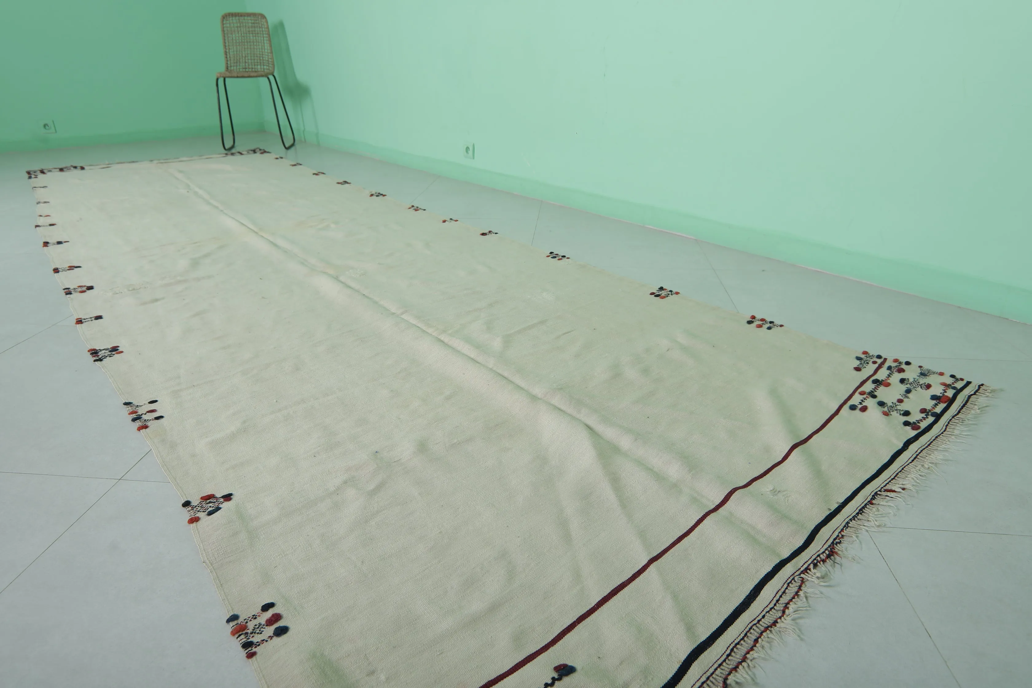 Moroccan Rug 4.4 x 14.5 FT - Handwoven Runner for Spacious Interiors