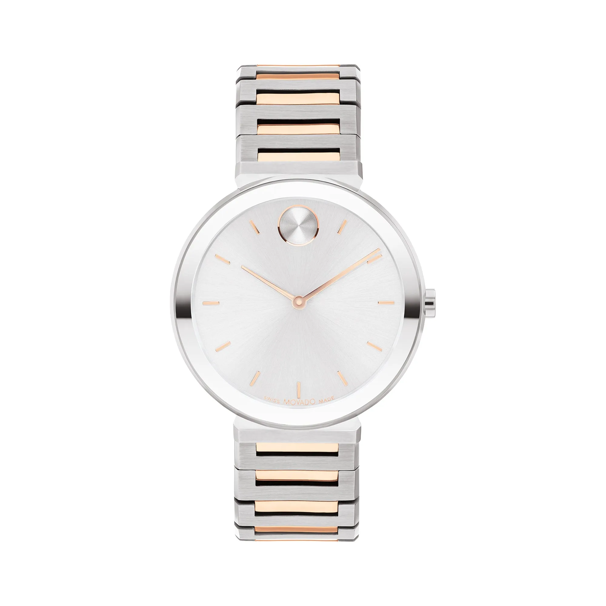 Movado Ladies Silver Dial Watch Silver Tone Case Quartz