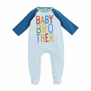 Mud Pie Baby Brother Striped Footed Sleeper