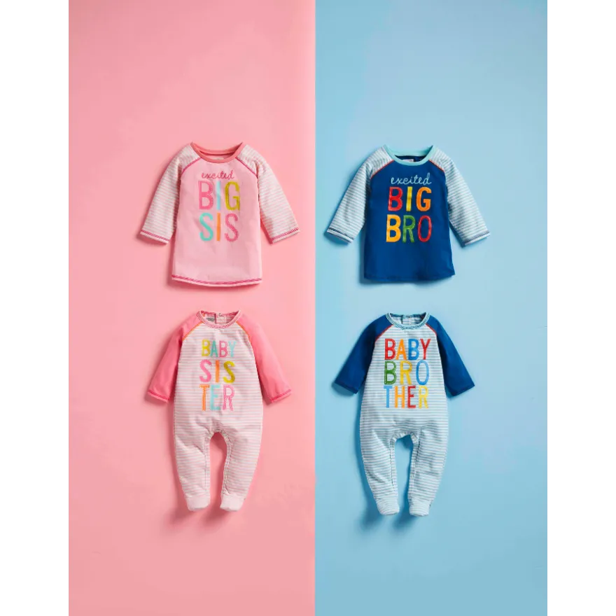 Mud Pie Baby Brother Striped Footed Sleeper