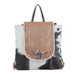 Myra Bag Padauk Hand-Tooled Leather & Hairon Bag