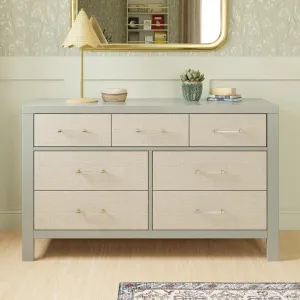 Namesake Eloise 7-Drawer Assembled Dresser - French Sage & Performance Sand Eco-Weave