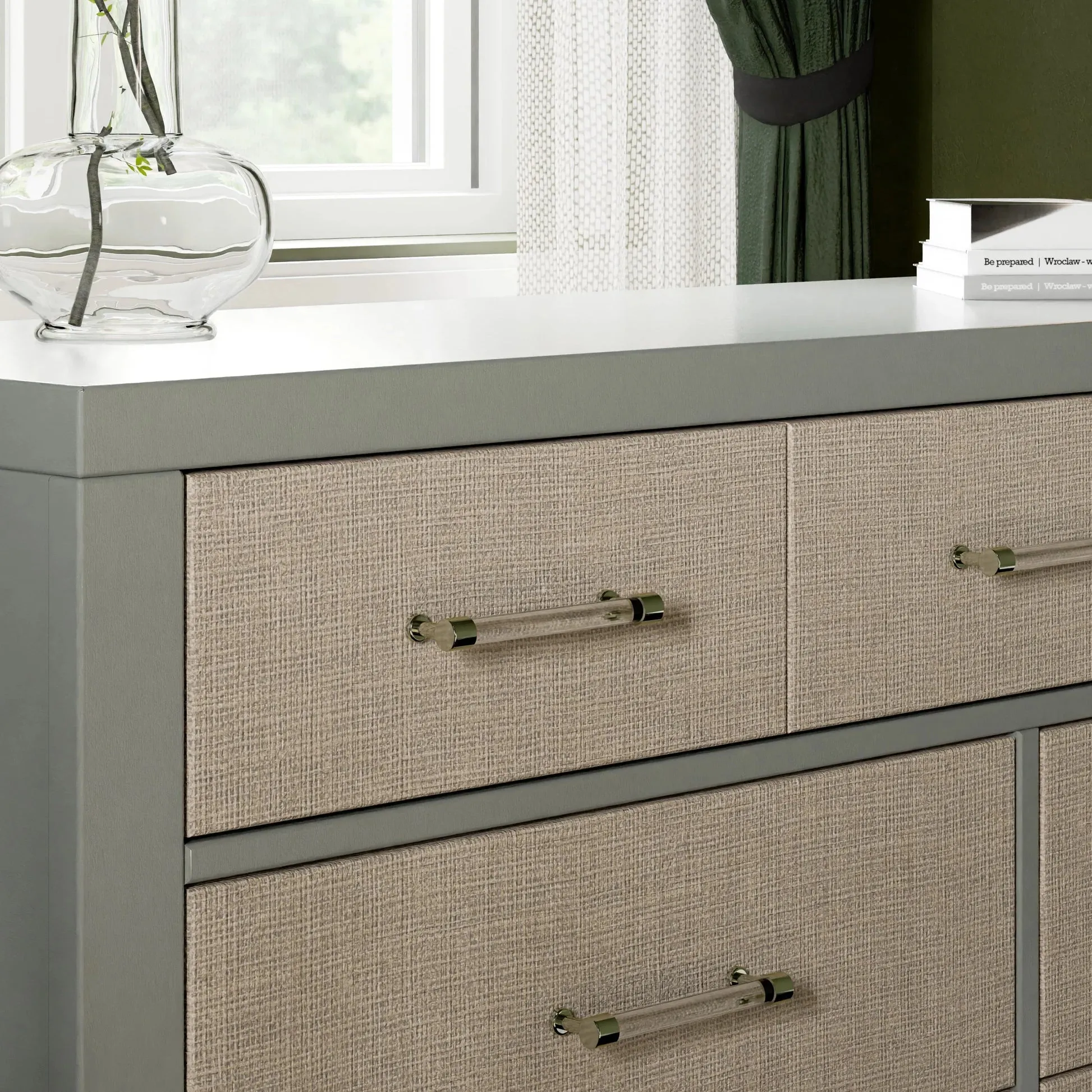 Namesake Eloise 7-Drawer Assembled Dresser - French Sage & Performance Sand Eco-Weave