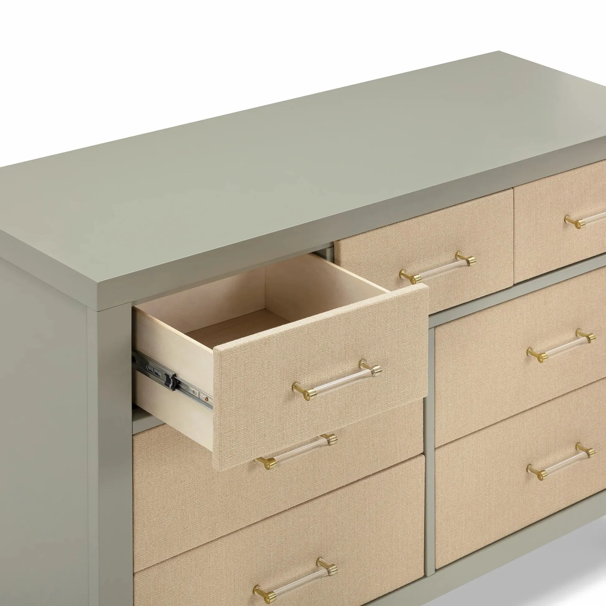 Namesake Eloise 7-Drawer Assembled Dresser - French Sage & Performance Sand Eco-Weave