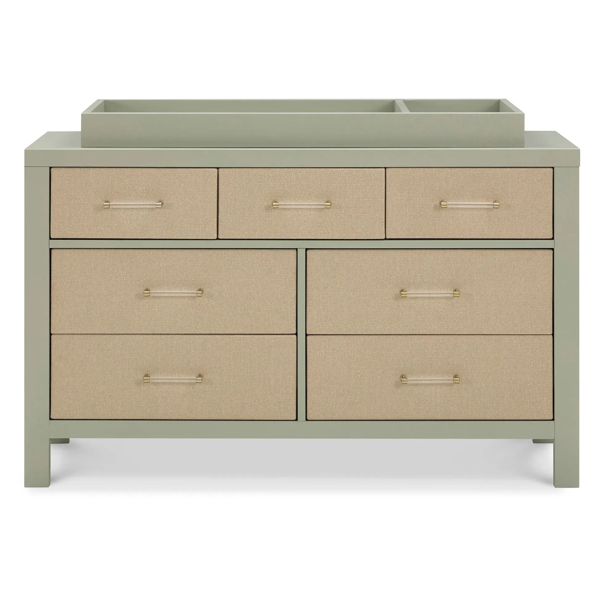 Namesake Eloise 7-Drawer Assembled Dresser - French Sage & Performance Sand Eco-Weave