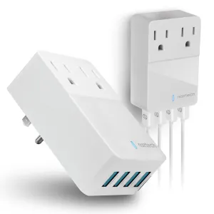 Naztech Fast Multi-Device Charger - 2 Outlets   4 USB - White