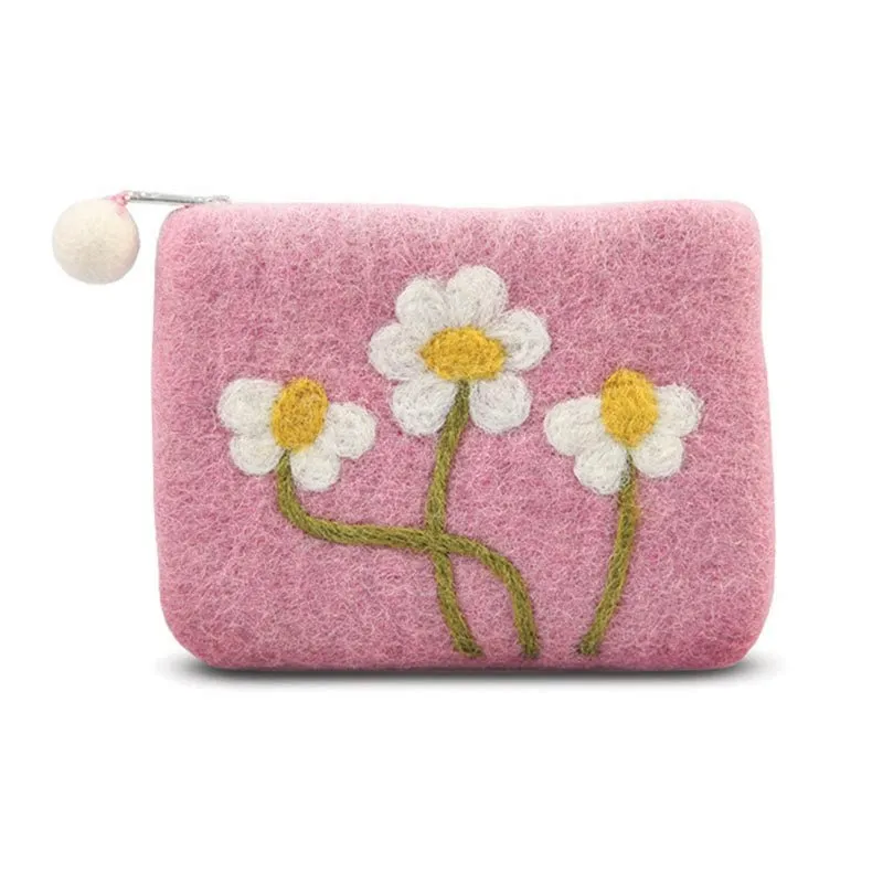 Needle Daisy Flowers Coin Purse