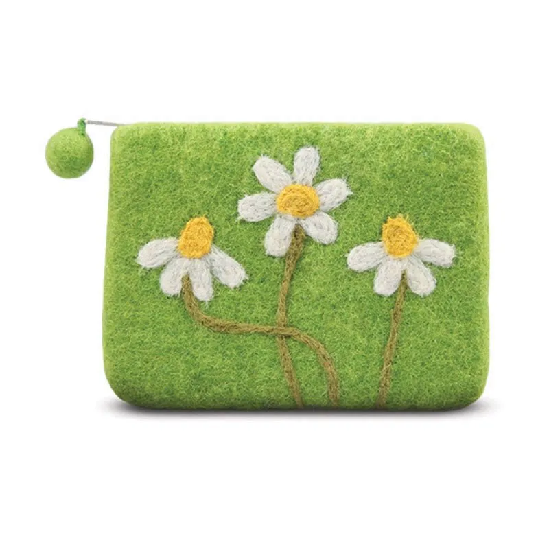 Needle Daisy Flowers Coin Purse