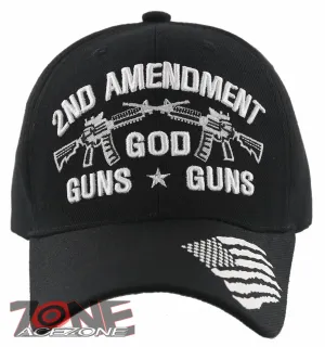 NEW! 2ND AMENDMENT HOMELAND SECURITY RIGHT TO BARE ARMS GOD CAP HAT BLACK