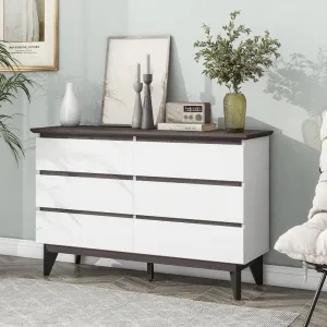 NEW Retails $500 Assembled Comptree 6-Drawer White Wood Dresser