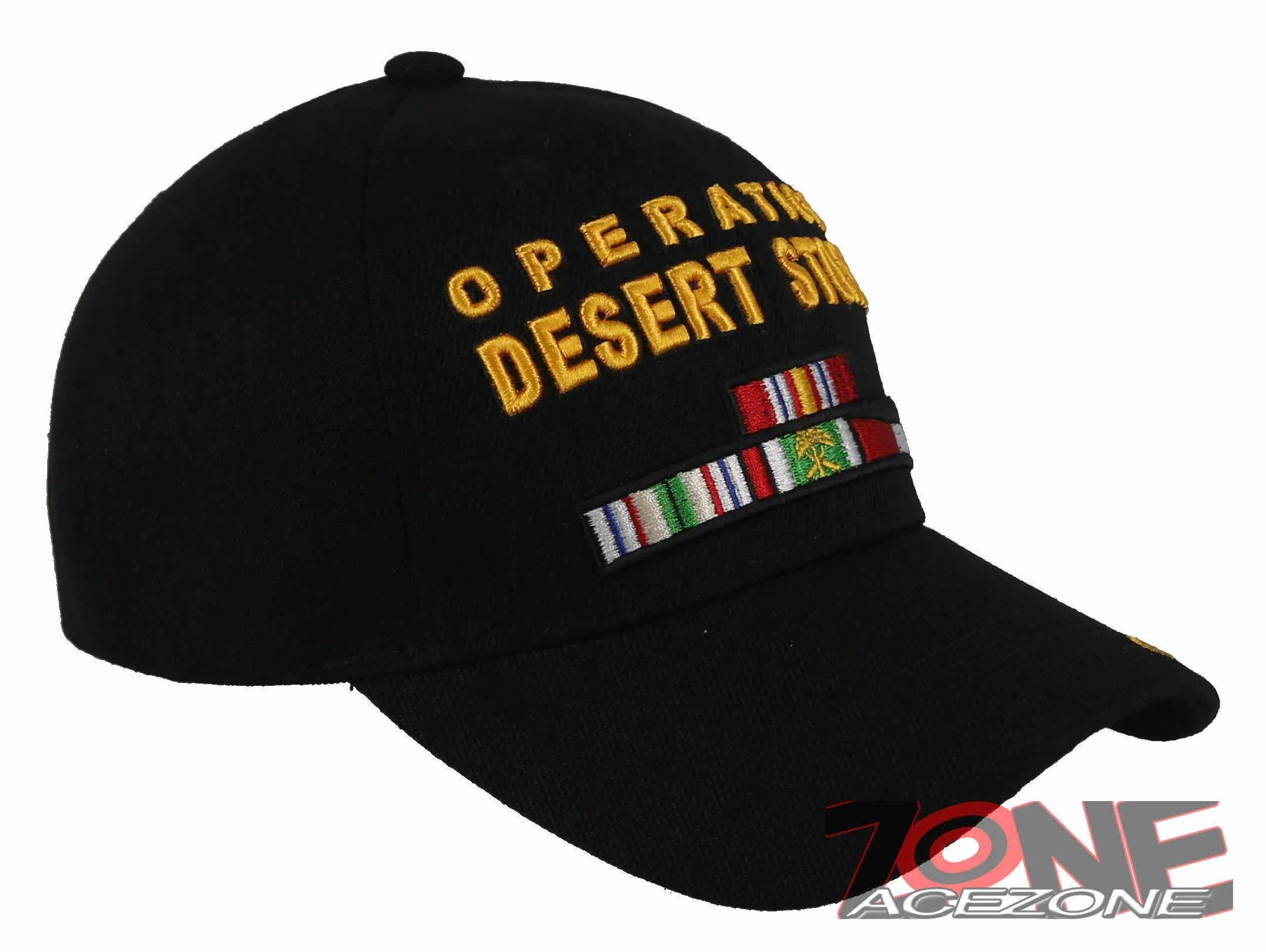 NEW! US MILITARY OPERATION DESERT STORM RIBBON BAR VETERAN CAP HAT BLACK