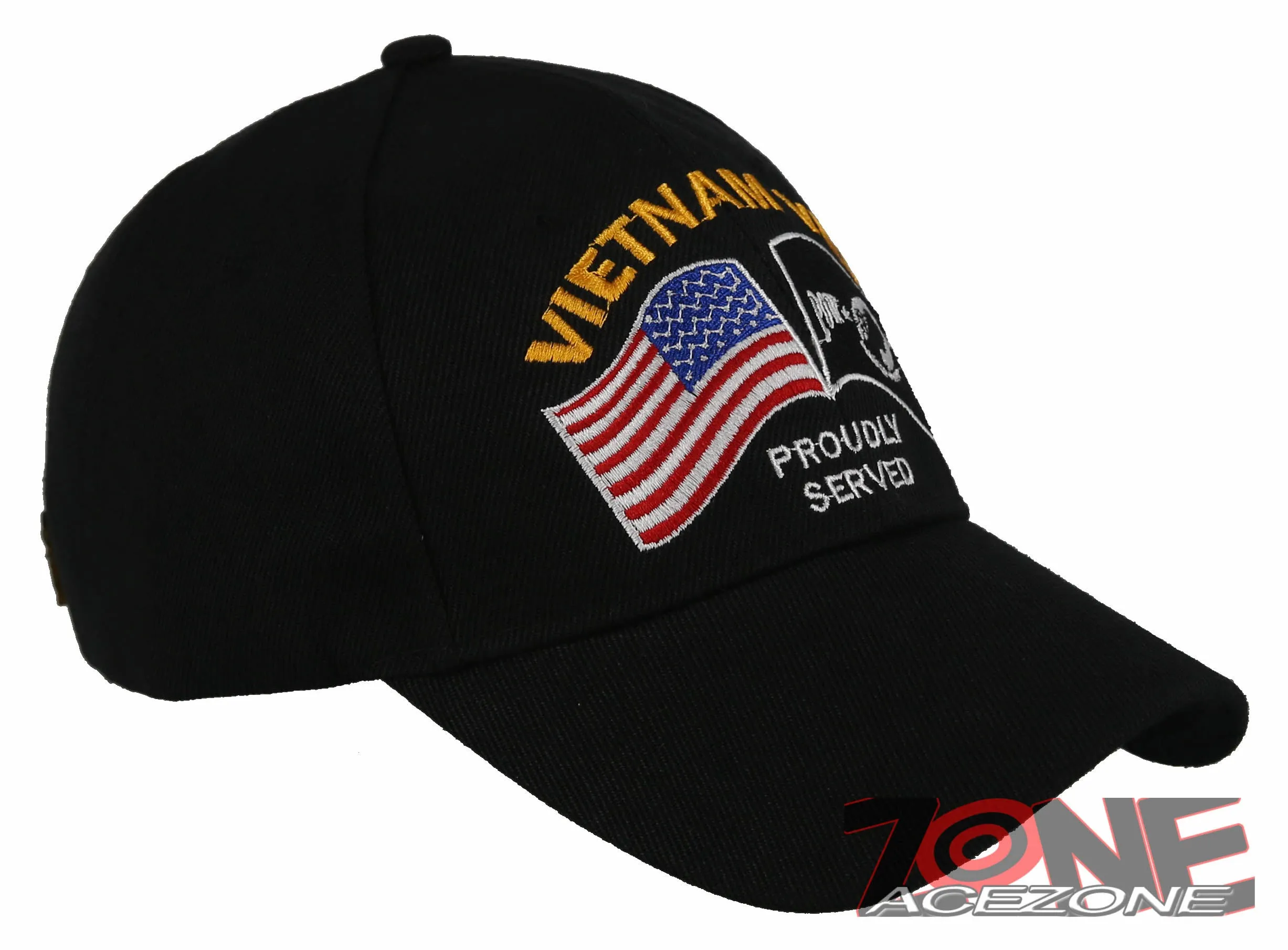 NEW! VIETNAM VETERAN POW MIA BALL CAP HAT BLACK