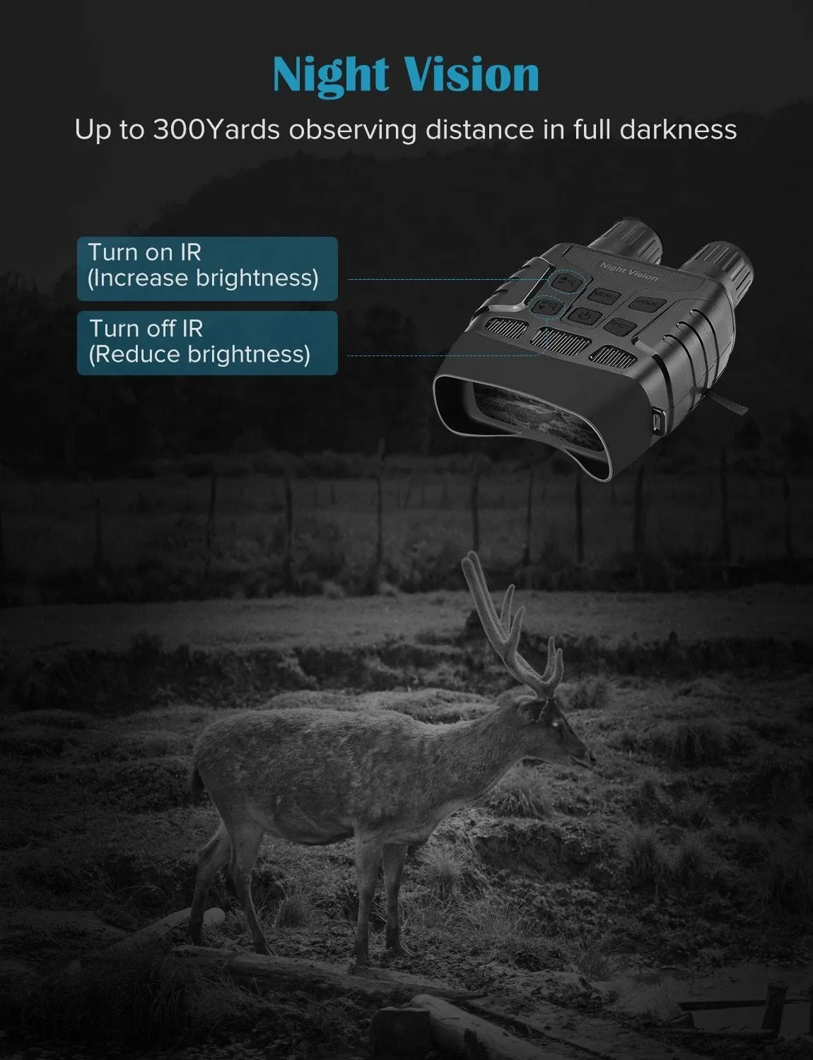 Night Vision Device Binoculars 300 Yards Digital