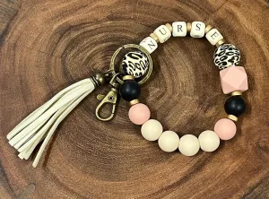 Nurse Silicone Bead Keychain Wristlet