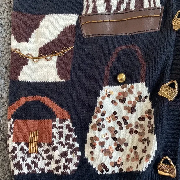 NWT Vintage Purse Fanatic Cardigan M.C.X Signature