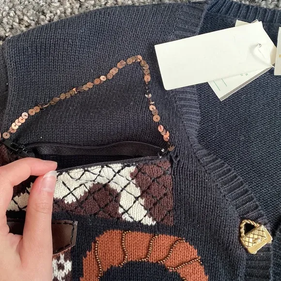 NWT Vintage Purse Fanatic Cardigan M.C.X Signature