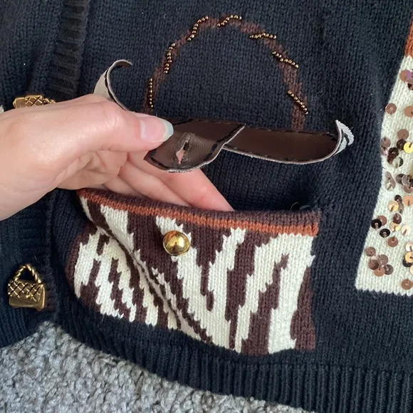 NWT Vintage Purse Fanatic Cardigan M.C.X Signature
