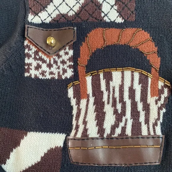 NWT Vintage Purse Fanatic Cardigan M.C.X Signature