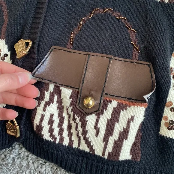 NWT Vintage Purse Fanatic Cardigan M.C.X Signature