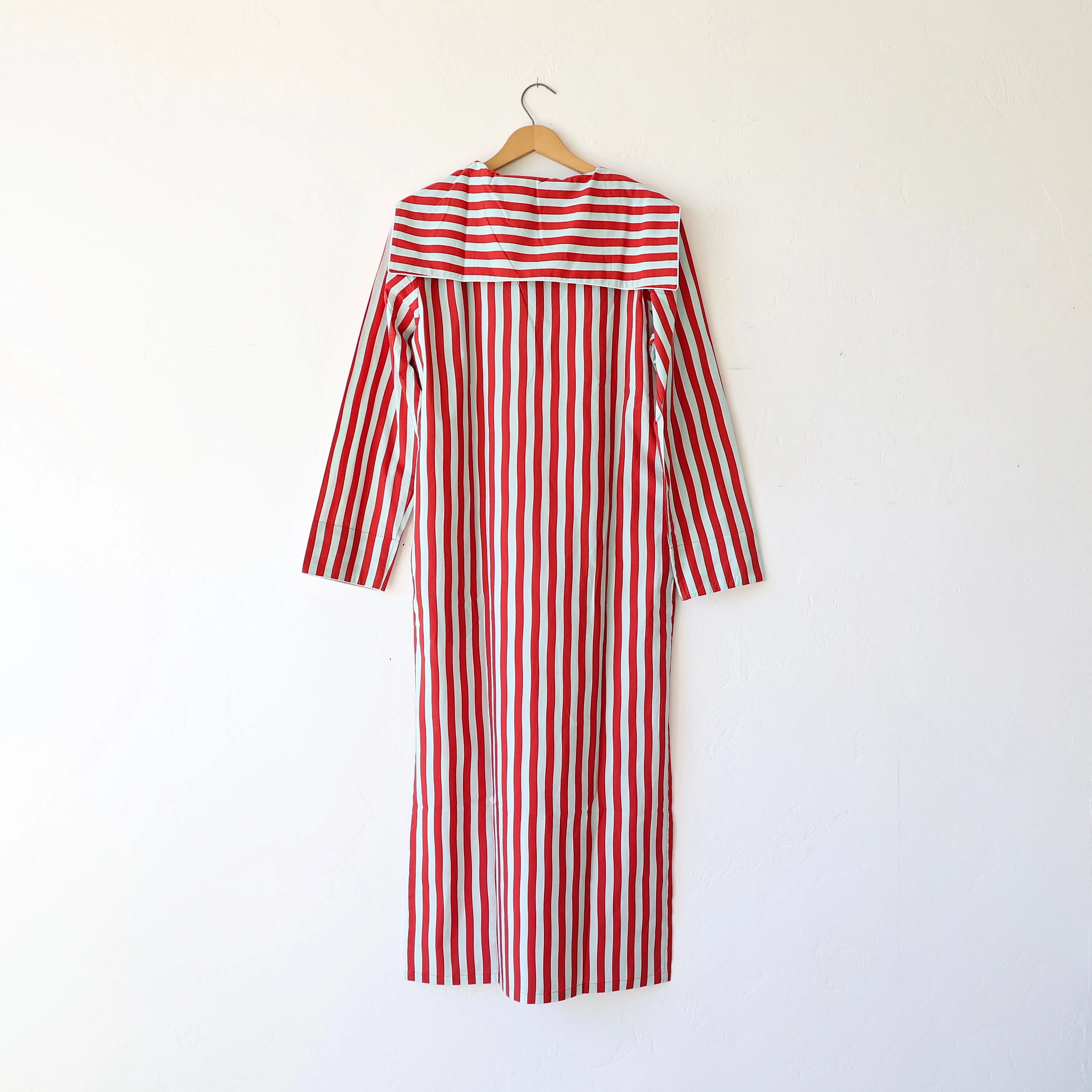 P. Le Moult Sailor Collar Night Dress - Red Stripes
