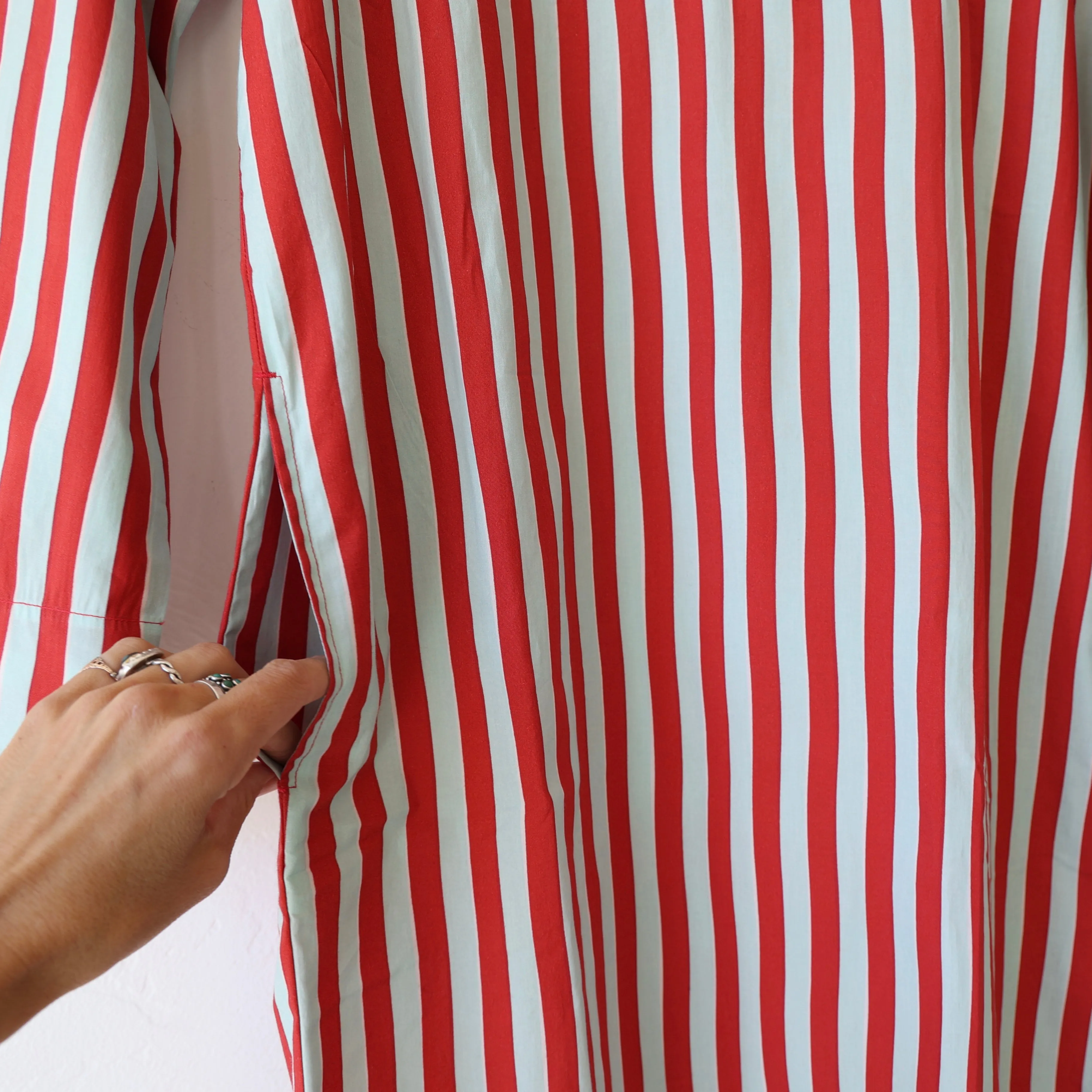 P. Le Moult Sailor Collar Night Dress - Red Stripes