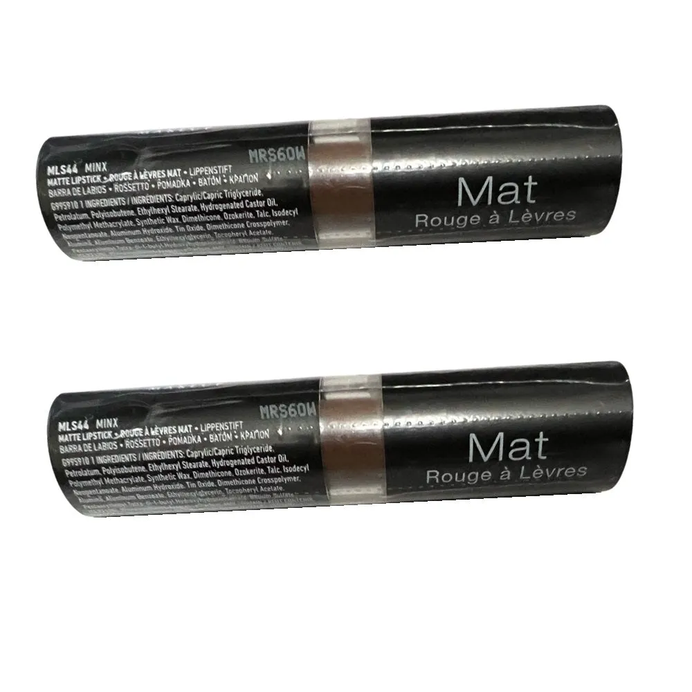 Pack of 2 NYX Matte Lipstick, Minx MLS44
