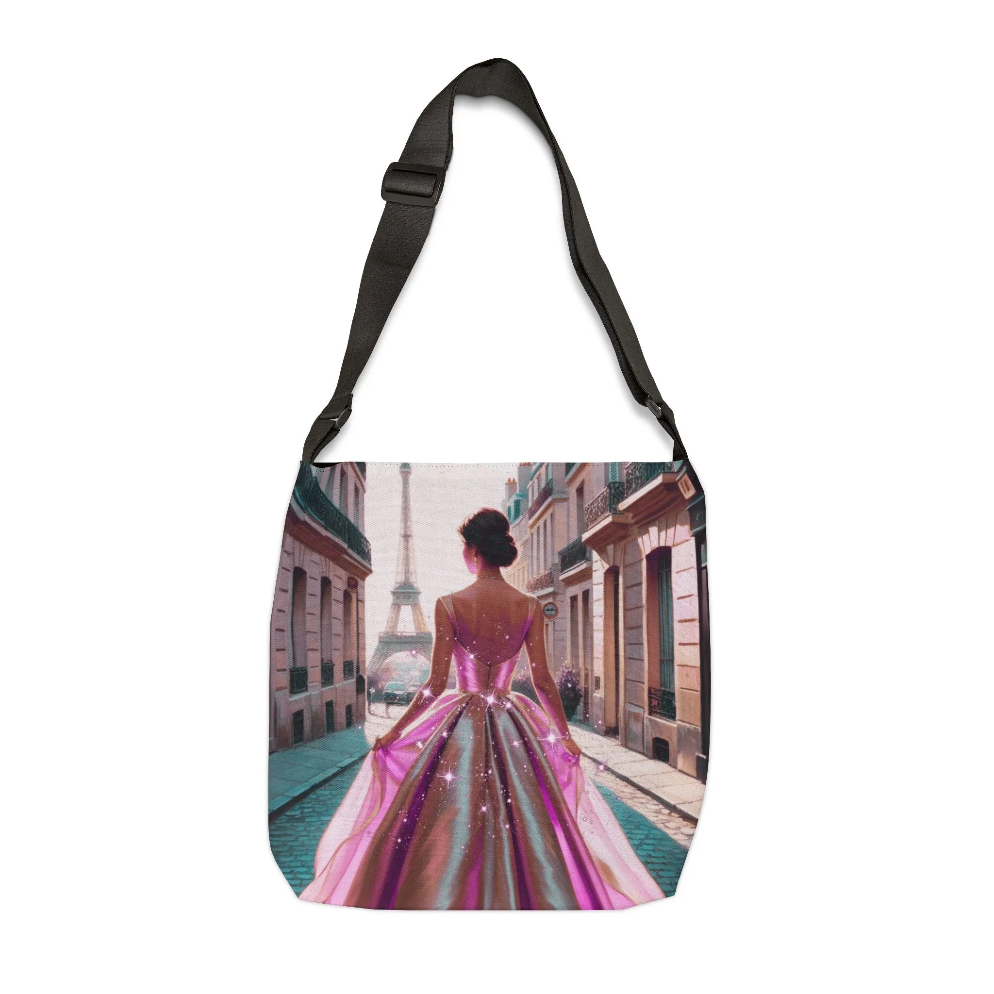 Parisian Stroll (Pink Gown) Adjustable Tote Bag (AOP)