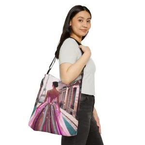 Parisian Stroll (Pink Gown) Adjustable Tote Bag (AOP)