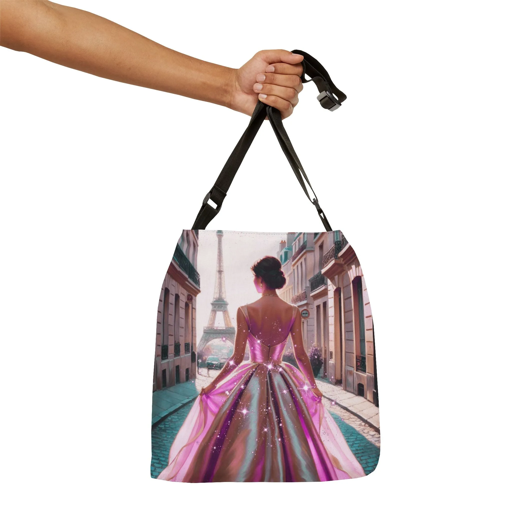 Parisian Stroll (Pink Gown) Adjustable Tote Bag (AOP)