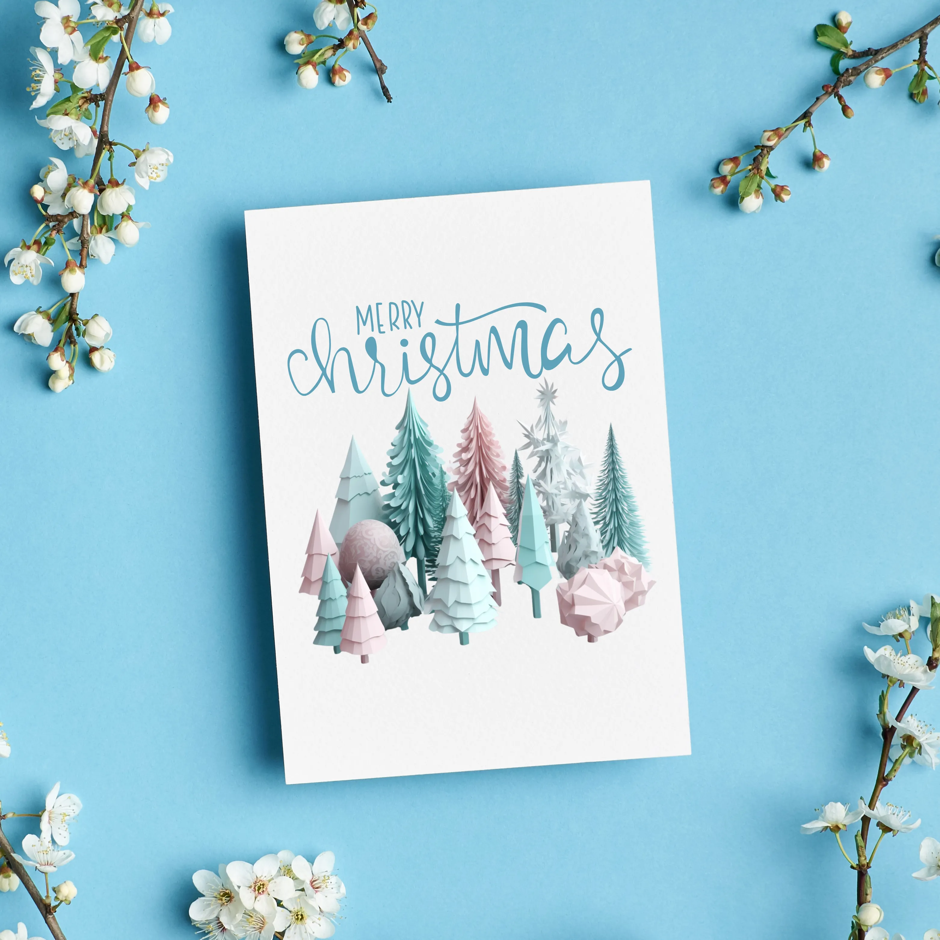 Pastel Christmas Trees Digital Art SETXTREE001